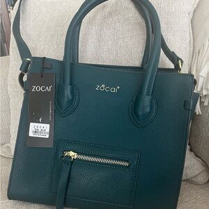 Zoccai Green Leather Handbag